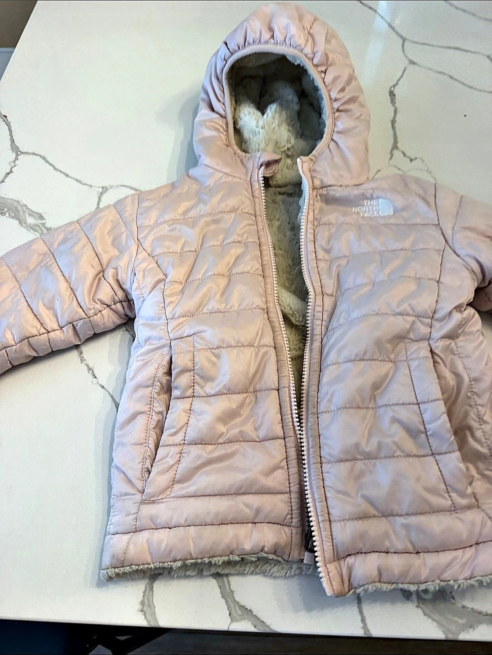 The North Face Reversible Mossbud Swirl Jacket Kids Puffer Pink